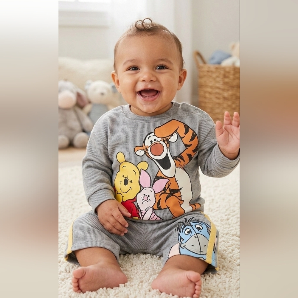 Winnie the Pooh Baby Long Sleeve Graphic Crewneck Set